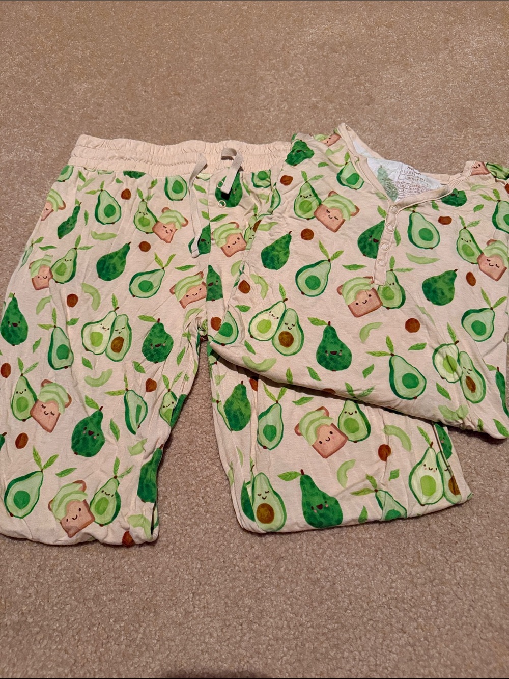 Little Sleepies Avocado Toast Print Pajama Set - women’s size small